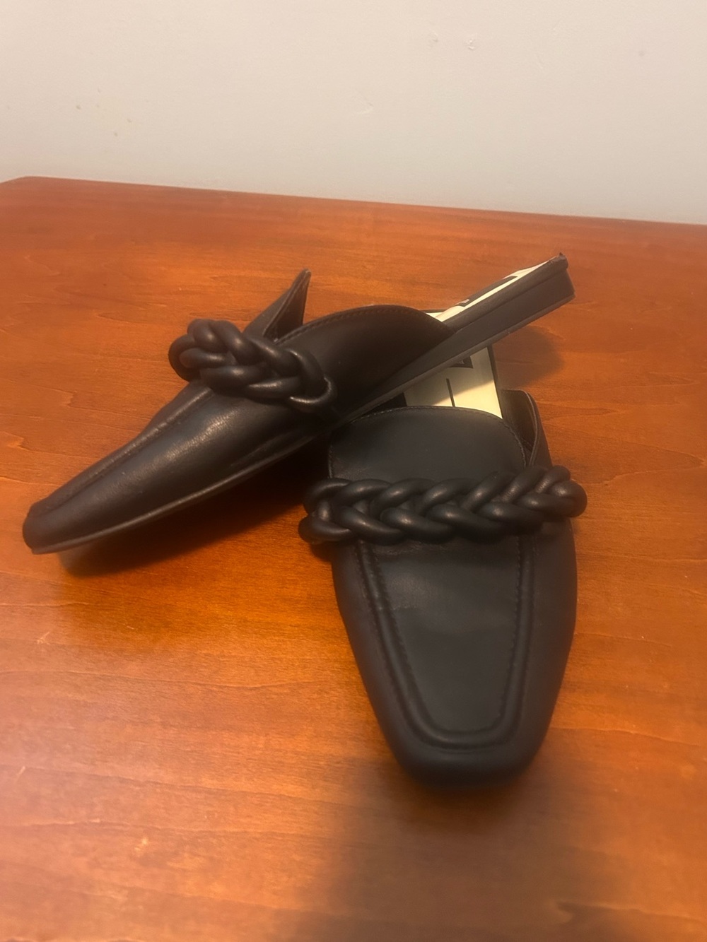 Dolce Vita Givony Black Man made Braided-Detail Slip-On Mules 8M